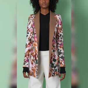 Marie Saint Pierre Redzepi Fall-Print & Sand Floral Neoprene Open-Front Jacket